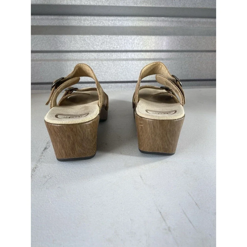 Dansko Sophie Sandals Bronze Iridescent Metallic Wedge Slide Women’s 38 US 7.5-8